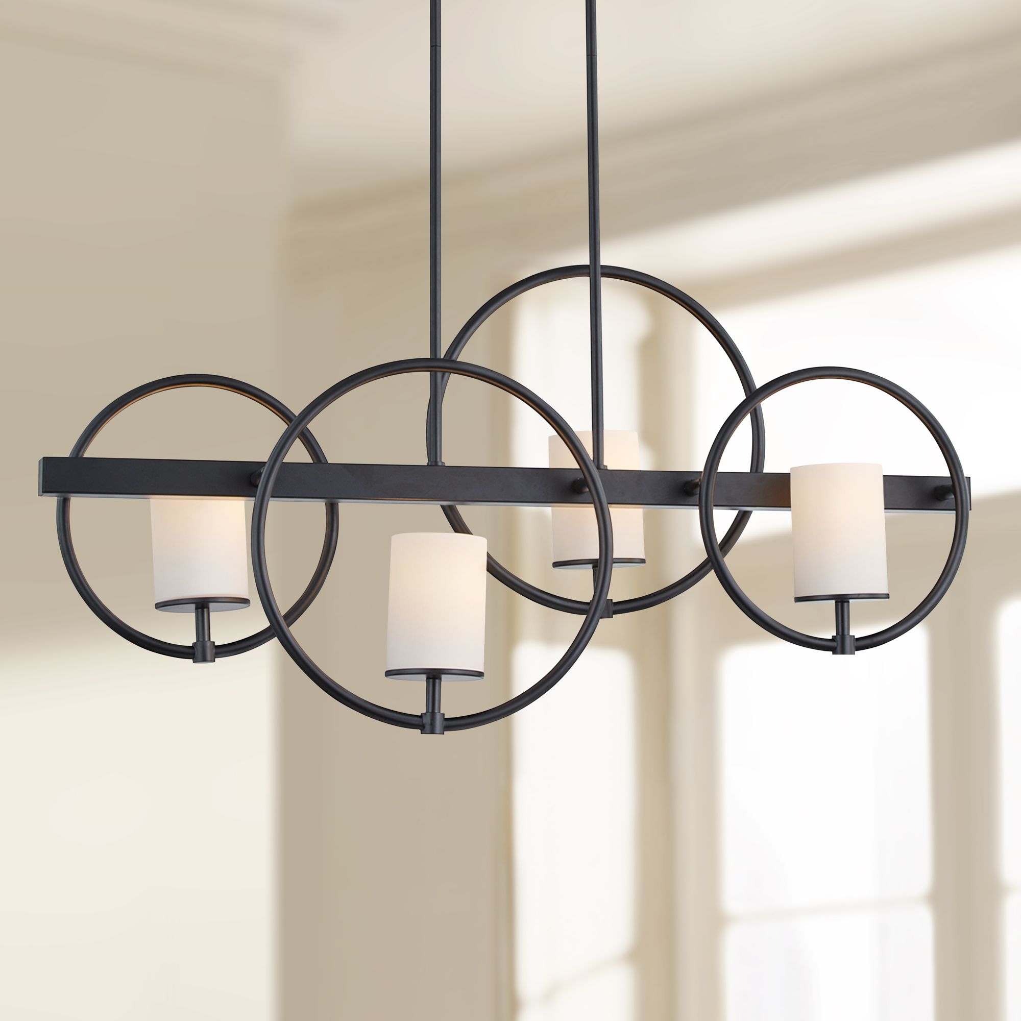 Cirque 40" Wide Matte Black 40-Light Island Chandelier