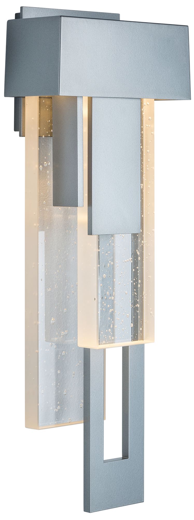 Rainfall LED Outdoor Sconce - Steel Finish - Clear Glass - Left Orientation