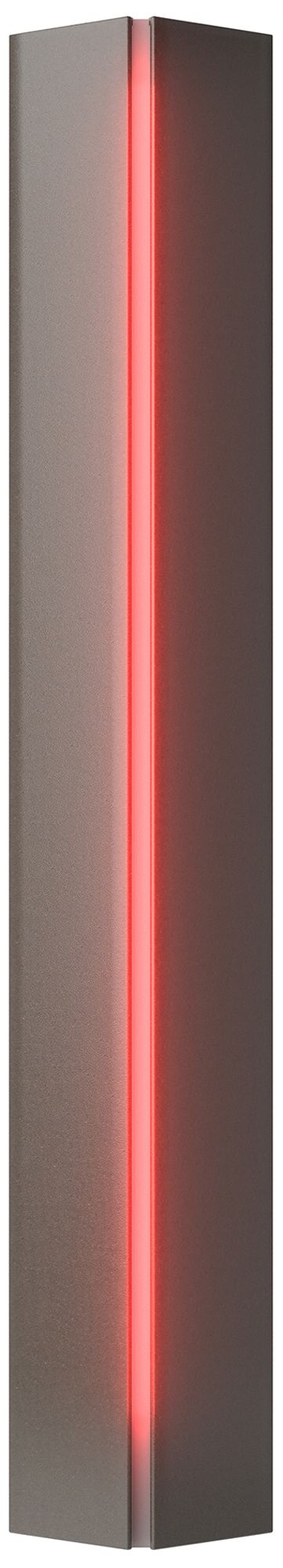 Gallery Small Sconce - Dark Smoke Finish - Red Glass