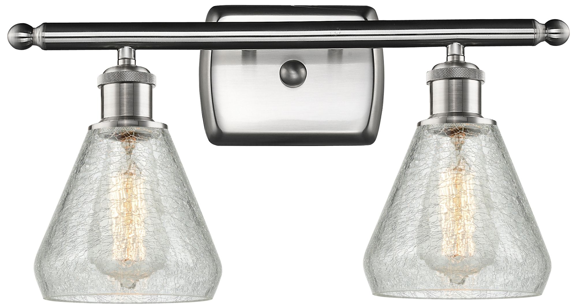 Conesus 16" 2-Light Brushed Satin Nickel Bath Light w/ Clear Crackle S