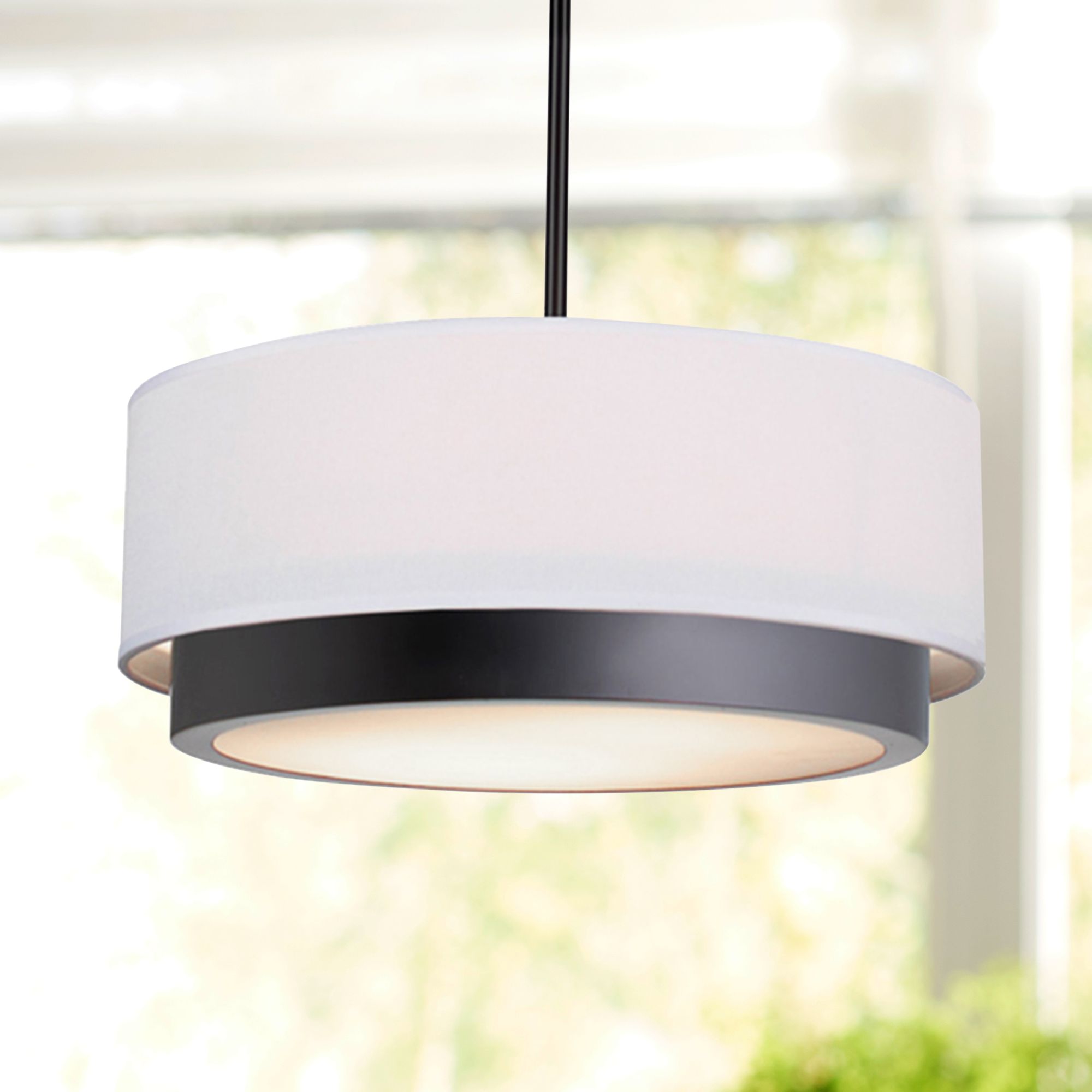 Justice Design Tate 15 3/4"W Matte Black LED Pendant Light