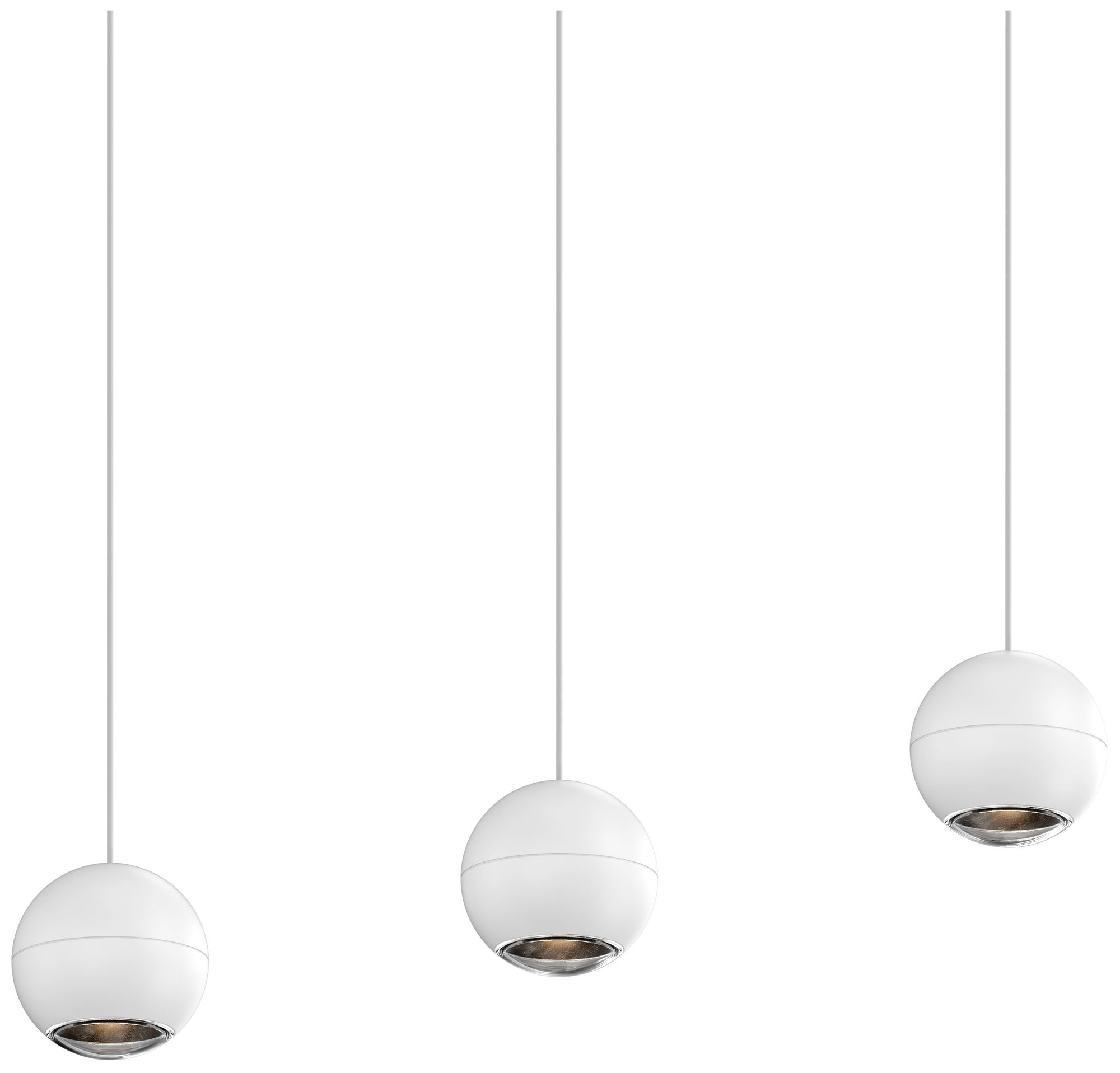 Hemisphere 10.75" 3 Light Textured White Linear Pendant