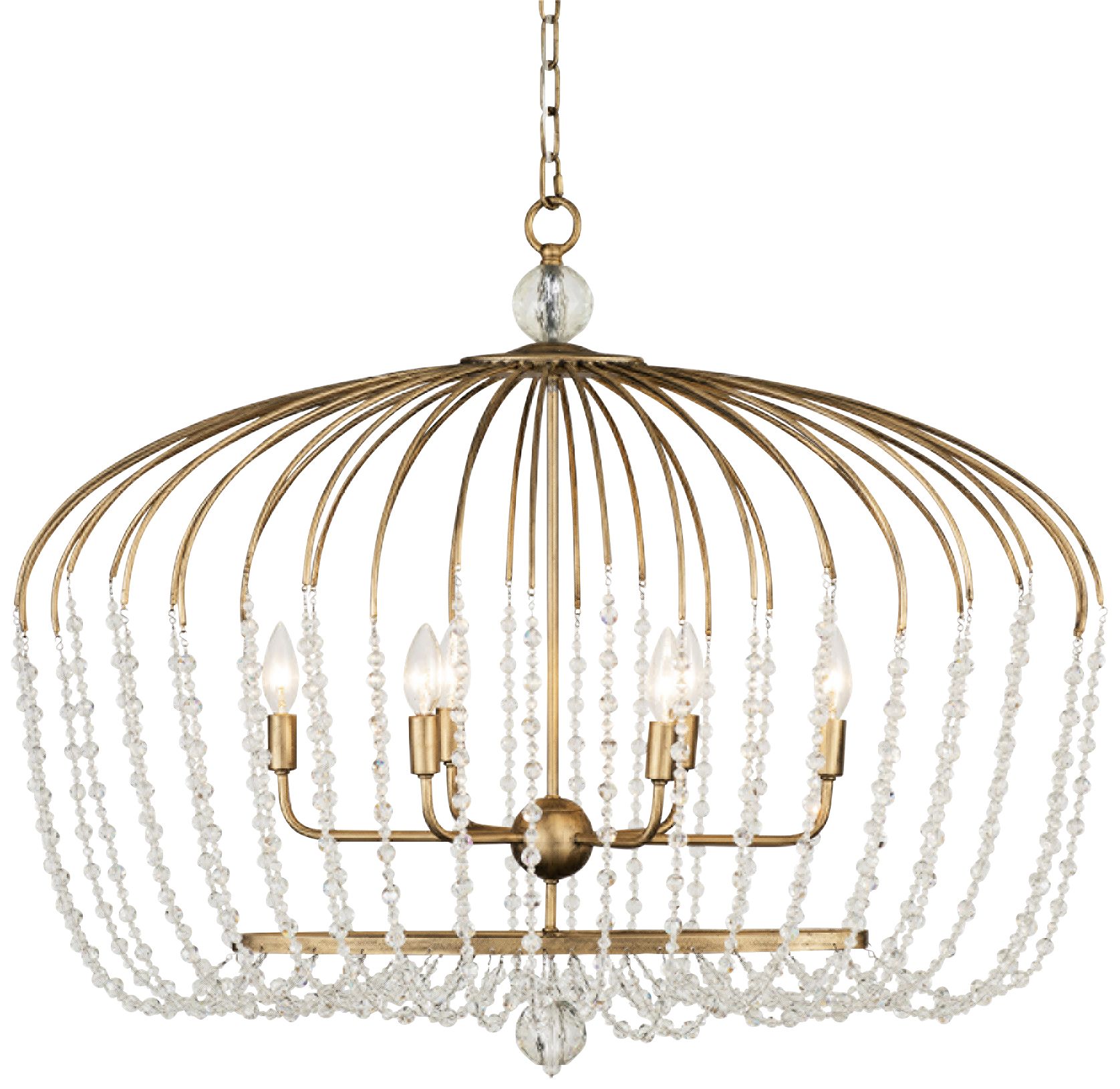 Varaluz Voliere 36" Wide Havana Gold 6-Light Pendant Light