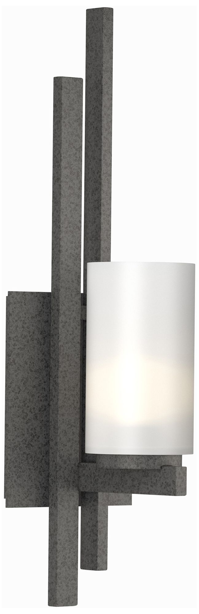 Ondrian 1 Light Sconce  - Iron - Opal Glass - Left Orientation