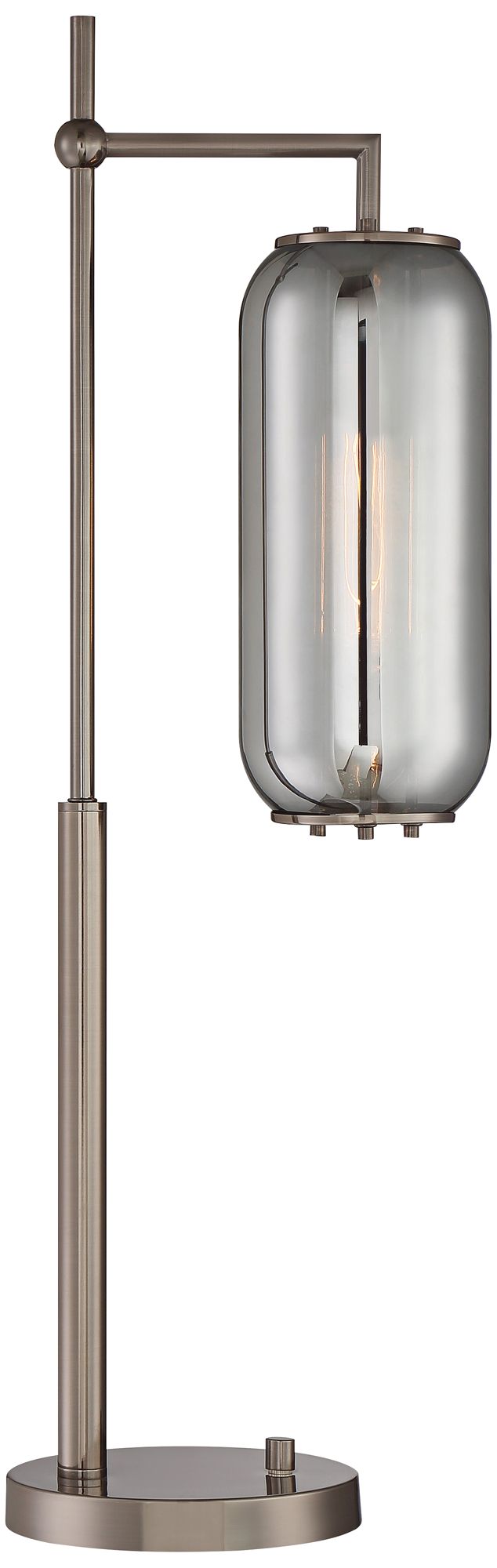 Lite Source Hagen Gunmetal and Smoke Glass Desk Lamp