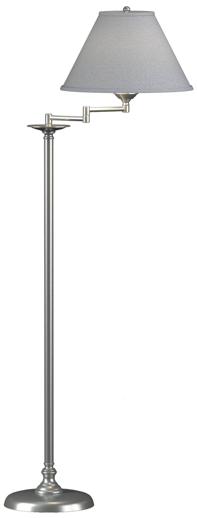 Simple Lines 56"H Platinum Swing Arm Floor Lamp w/ Medium Grey Shade