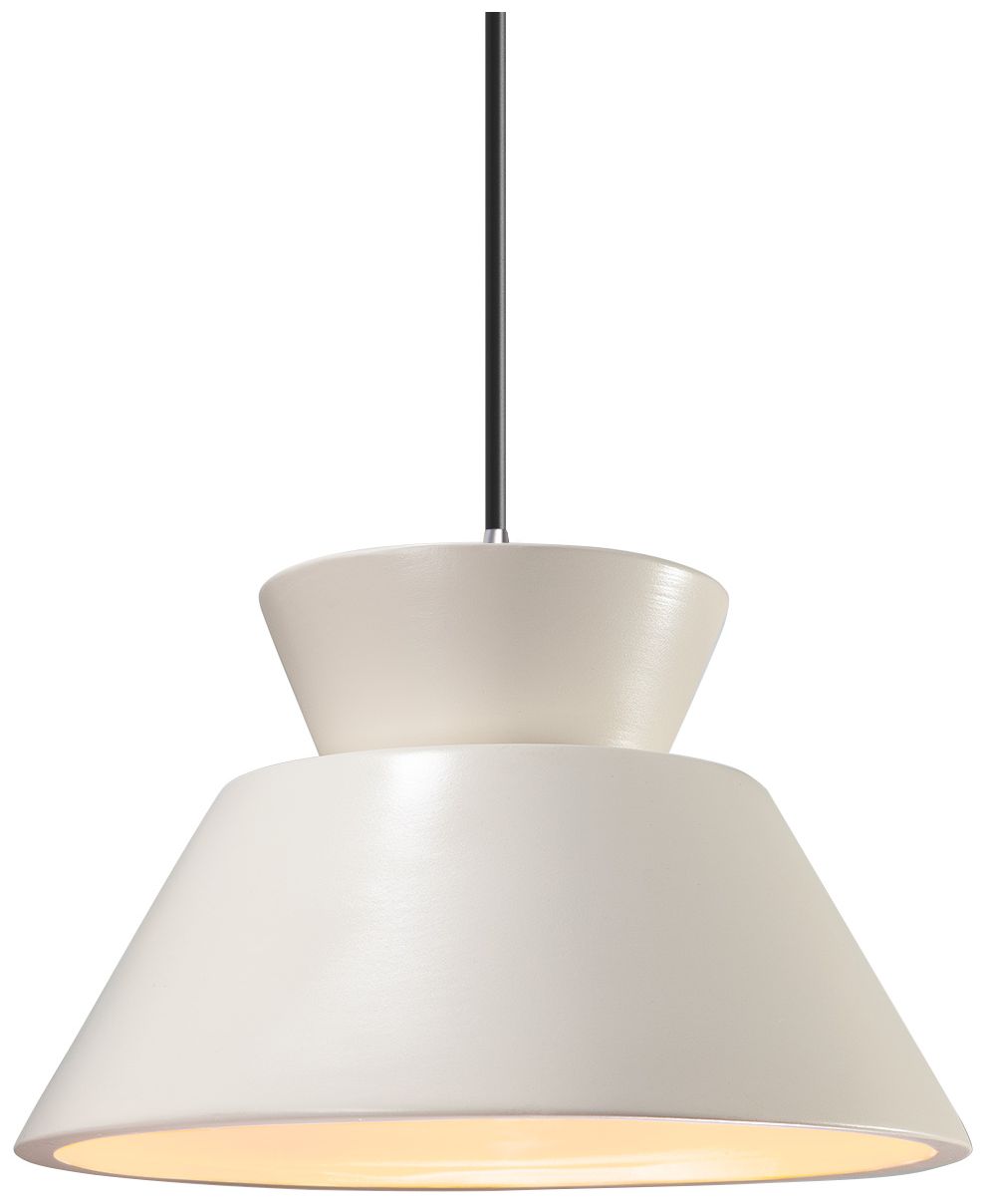 Radiance - Trapezoid 1-Light Pendant - E26 Incandescent - White - Chrome