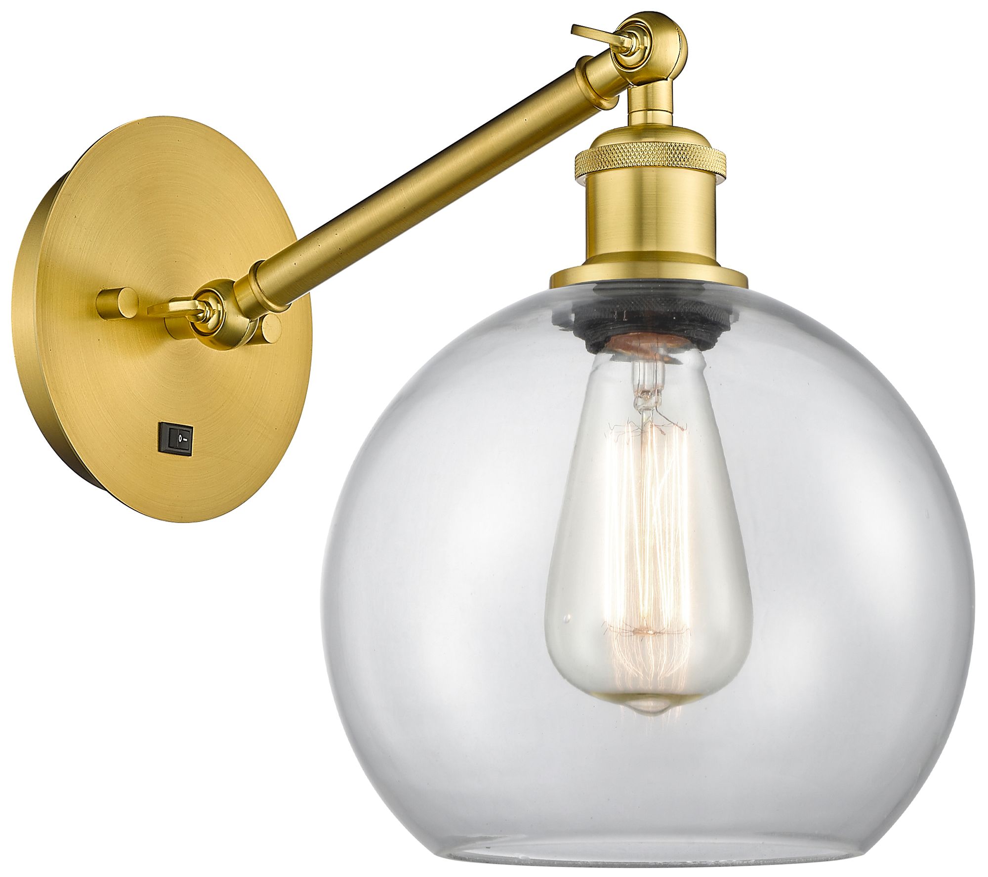 Ballston Athens 8" Incandescent Sconce - Gold Finish - Clear Shade
