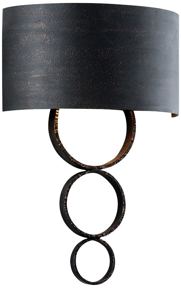 Rivington 17"H Charred Copper and Silver Leaf Wall Sconce
