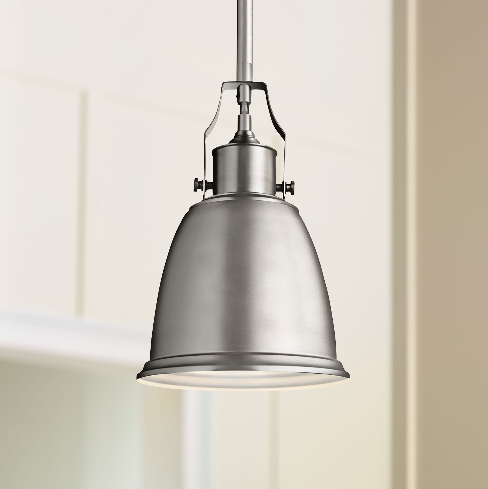 Hobson 7 1/2" Wide Satin Nickel 1-Light Mini Pendant