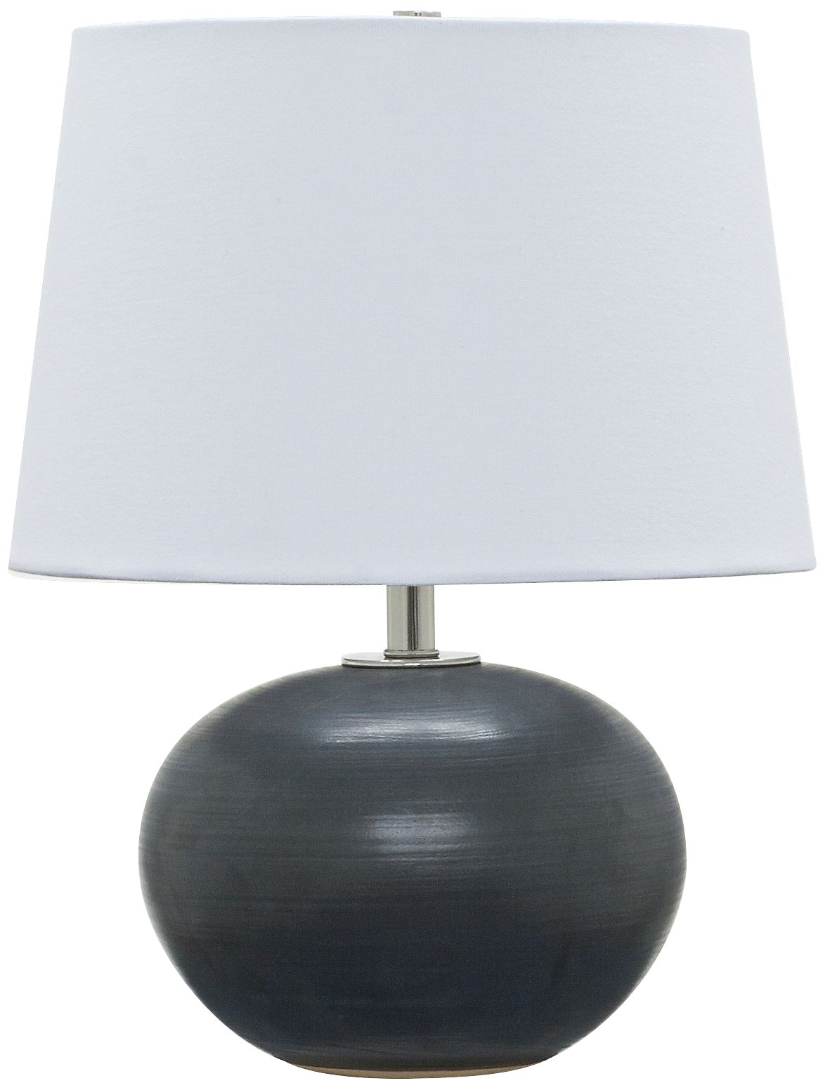 Scatchard Stoneware 17"H Round Matte Black Accent Table Lamp