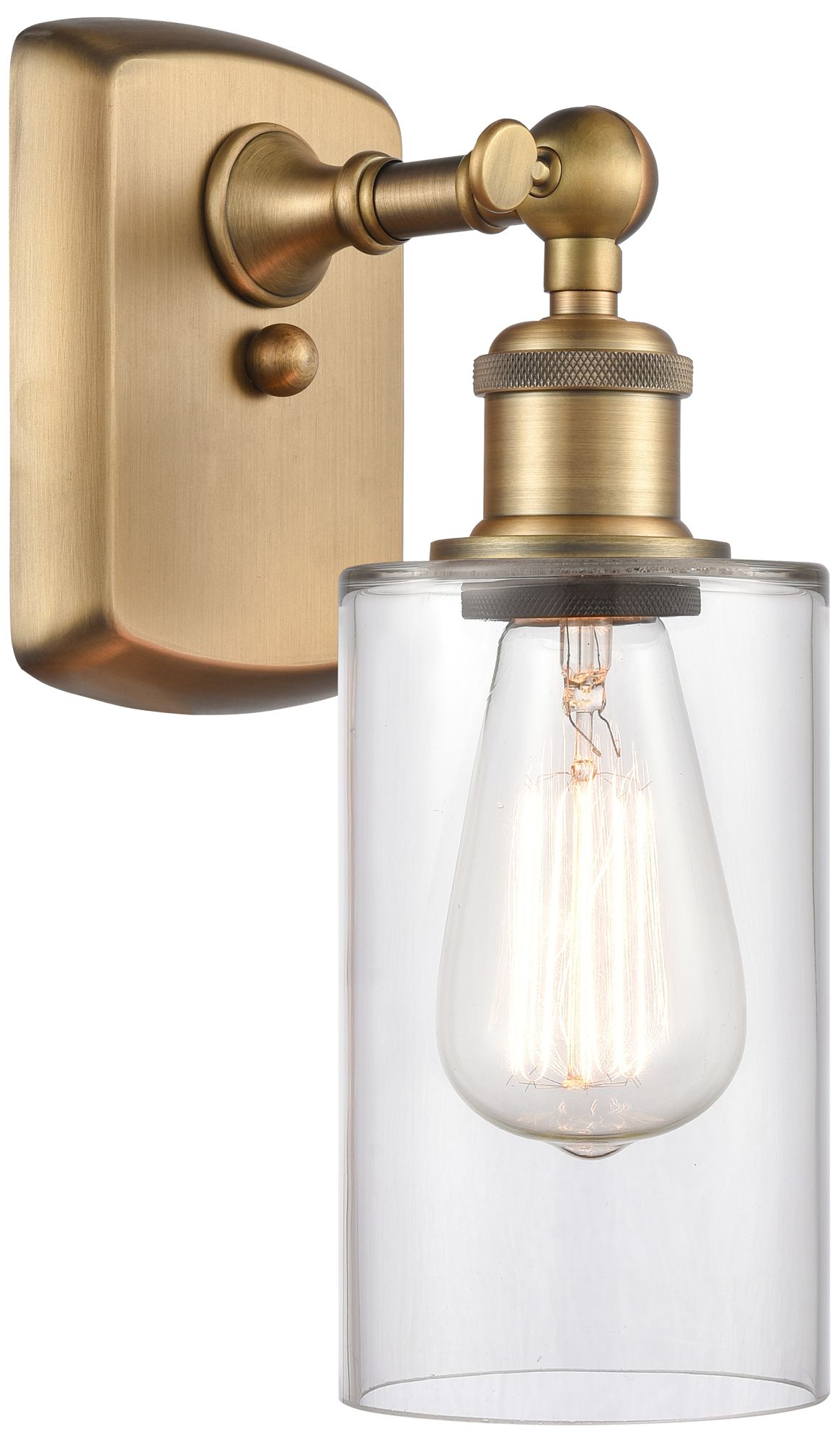 Clymer 4" Brushed Brass Sconce w/ Clear Shade