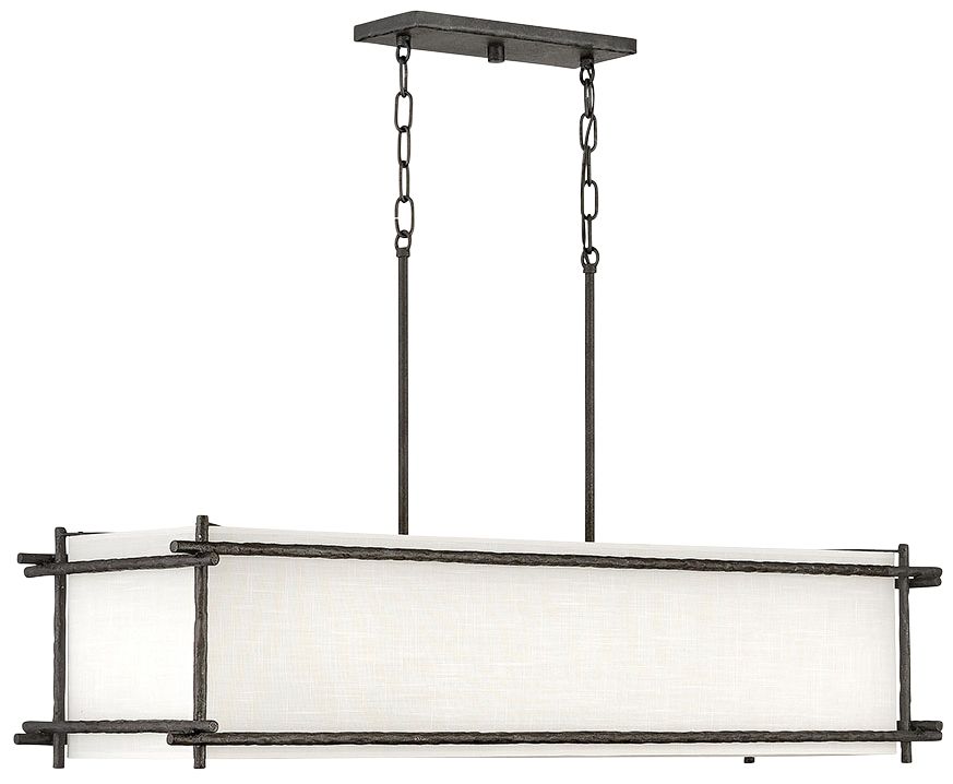 Chandelier Tress-Six Light Linear-Forged Iron