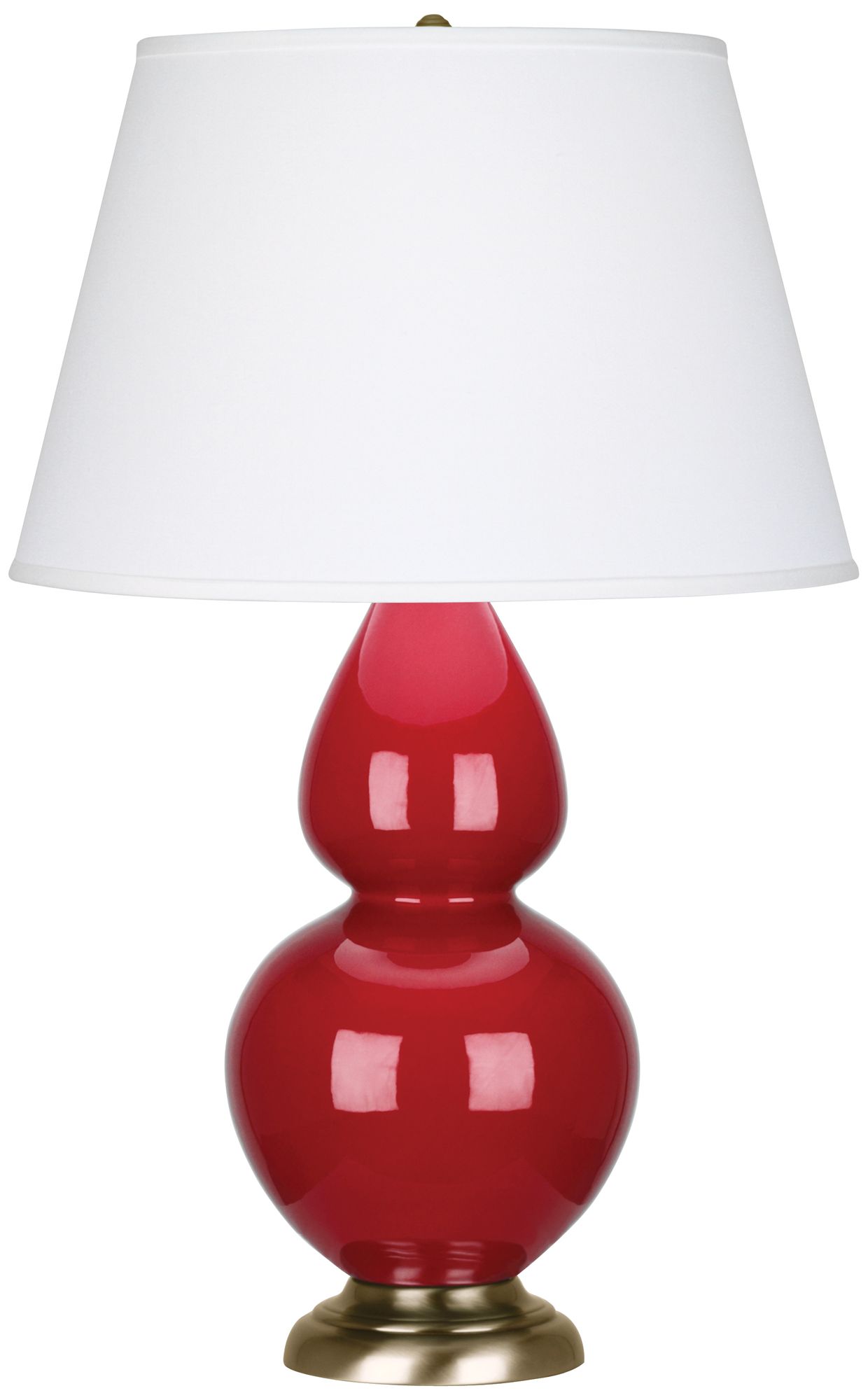 Robert Abbey Ceramic Ruby Red Double Gourd Table Lamp