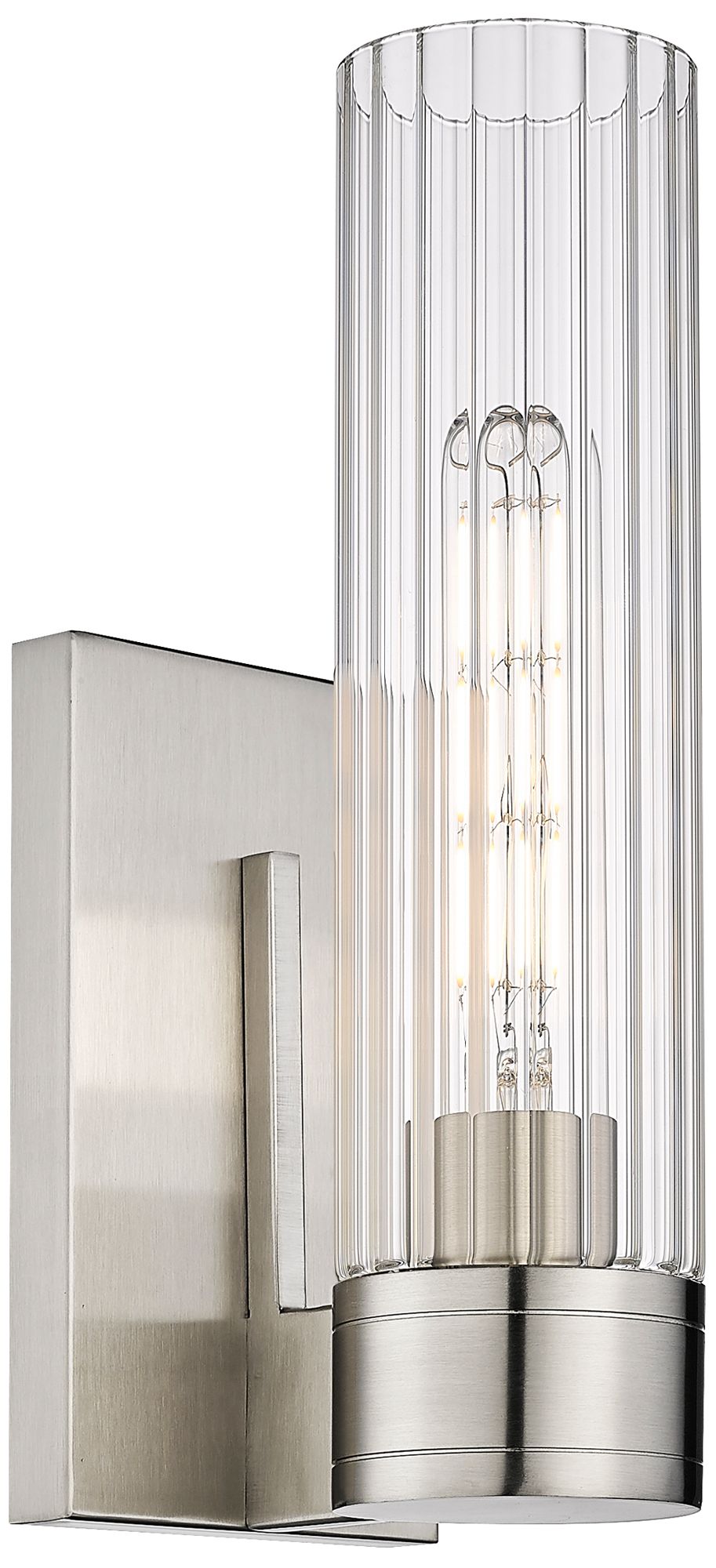 Empire 12.63" High Satin Nickel Sconce With Clear Shade