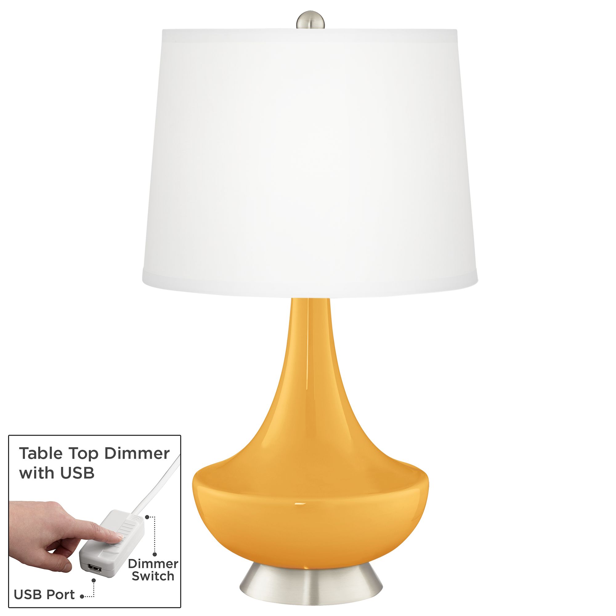 Marigold Gillan Glass Table Lamp with Dimmer