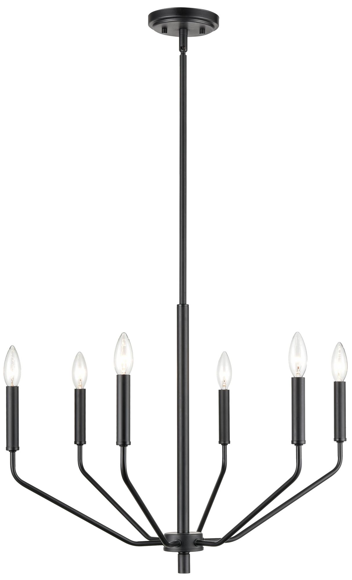 Millennium Lighting Laurell 6 Light Chandelier Fixture in Matte Black