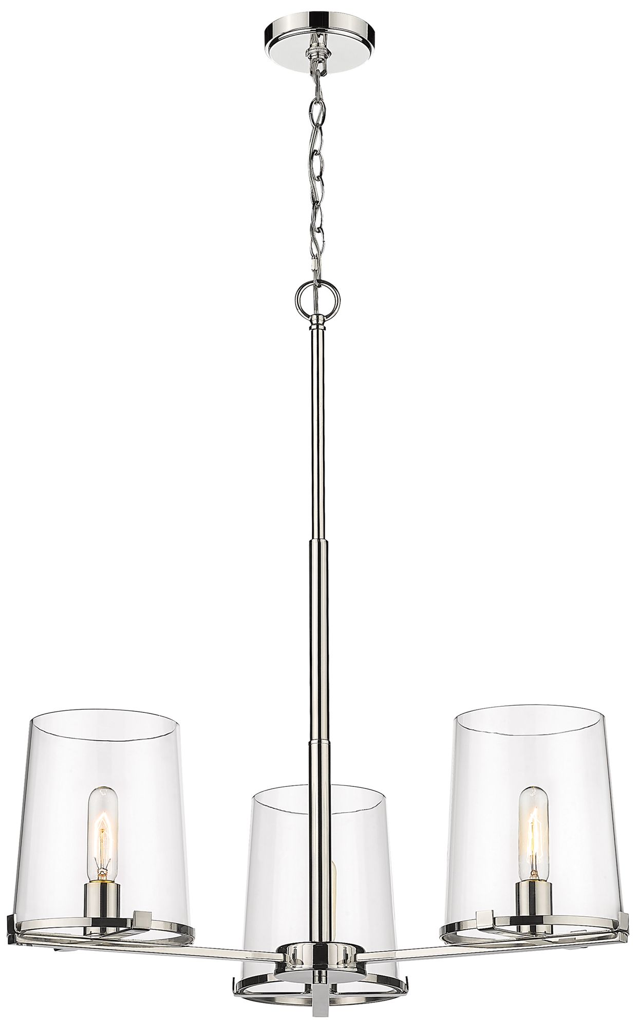 Z-Lite 3 Light Chandelier in Polished Nickel Finish