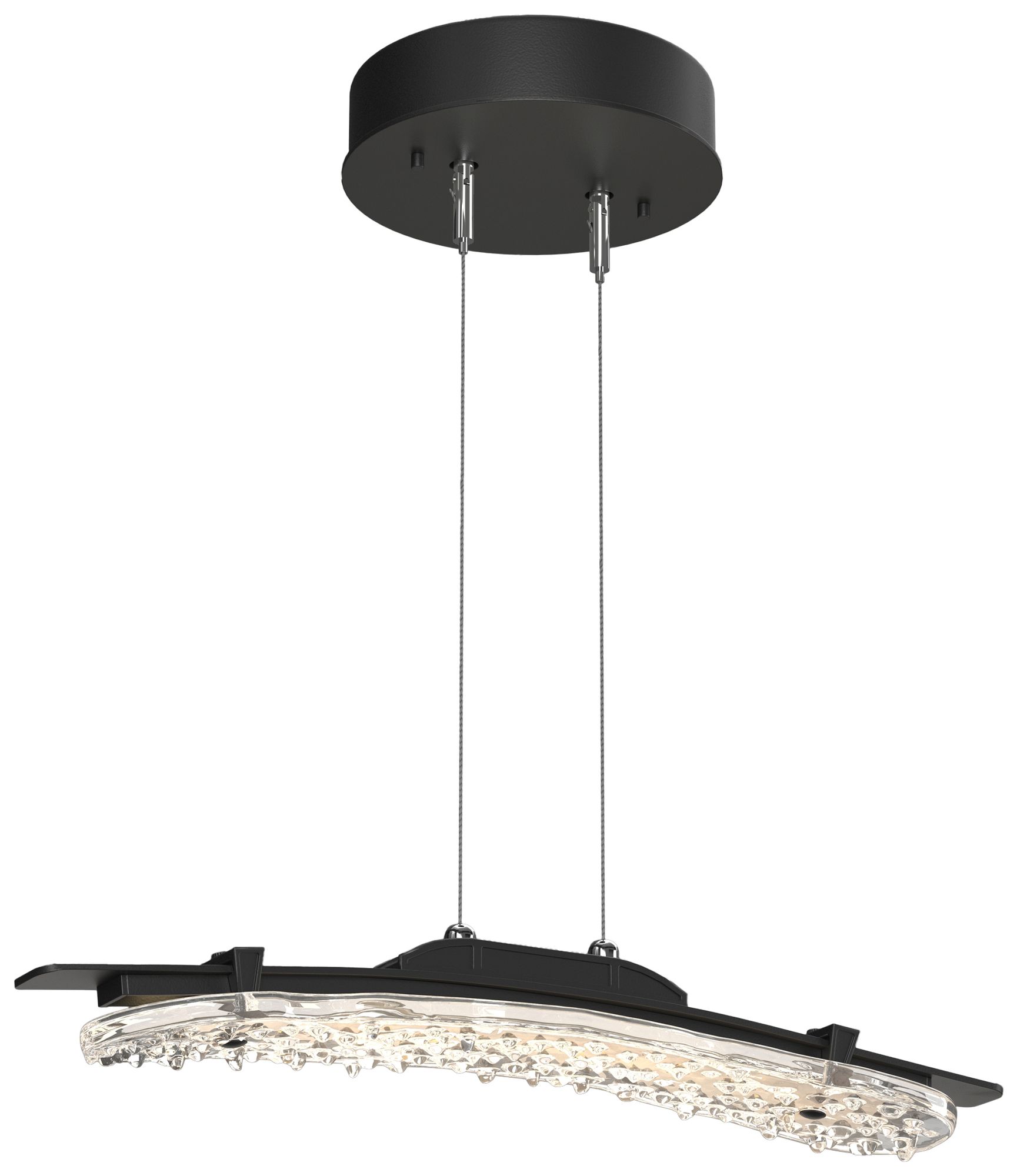 Glissade 20" Wide Black Standard LED Pendant With Clear Glass Shade