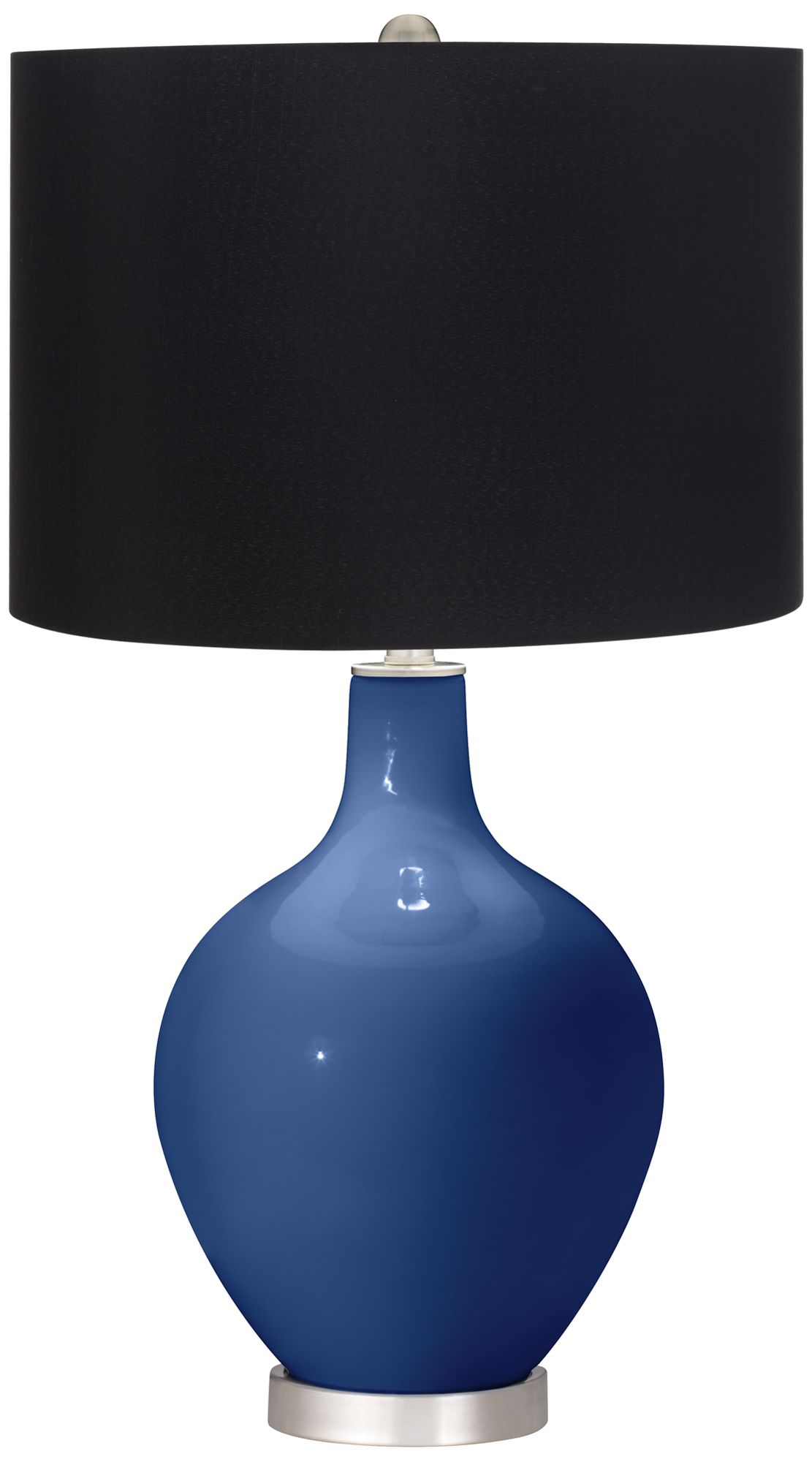 Monaco Blue Ovo Table Lamp with Black Shade