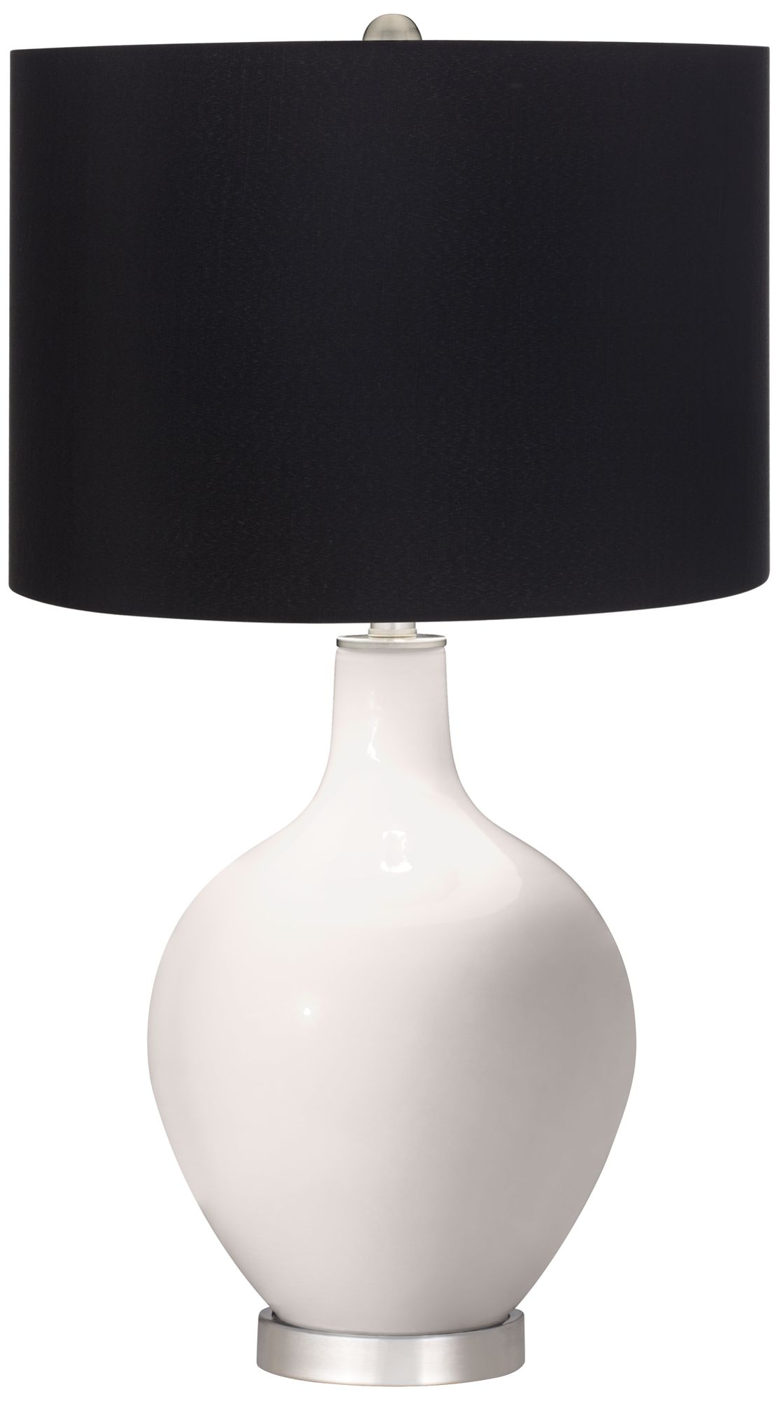 Smart White Ovo Table Lamp with Black Shade