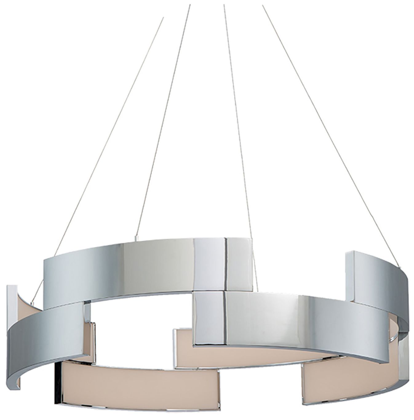 Trap 7.5"H x 38"W 1-Light Pendant in Chrome