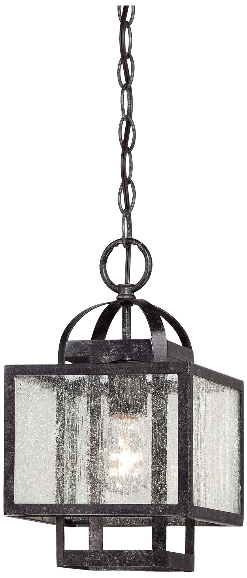 Minka-Lavery  Camden Square 1-Light Aged Charcoal Mini Pendant