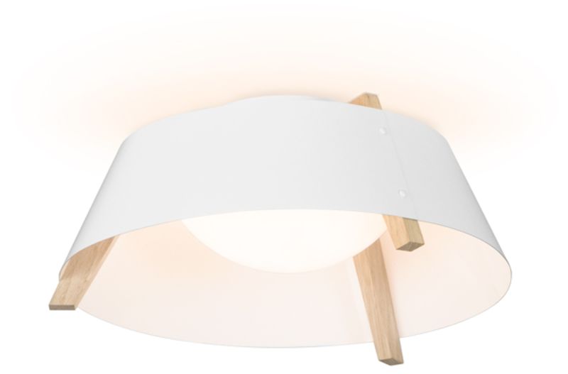 Cerno Casia 14 1/4"W White Washed Oak Wood LED Ceiling Light