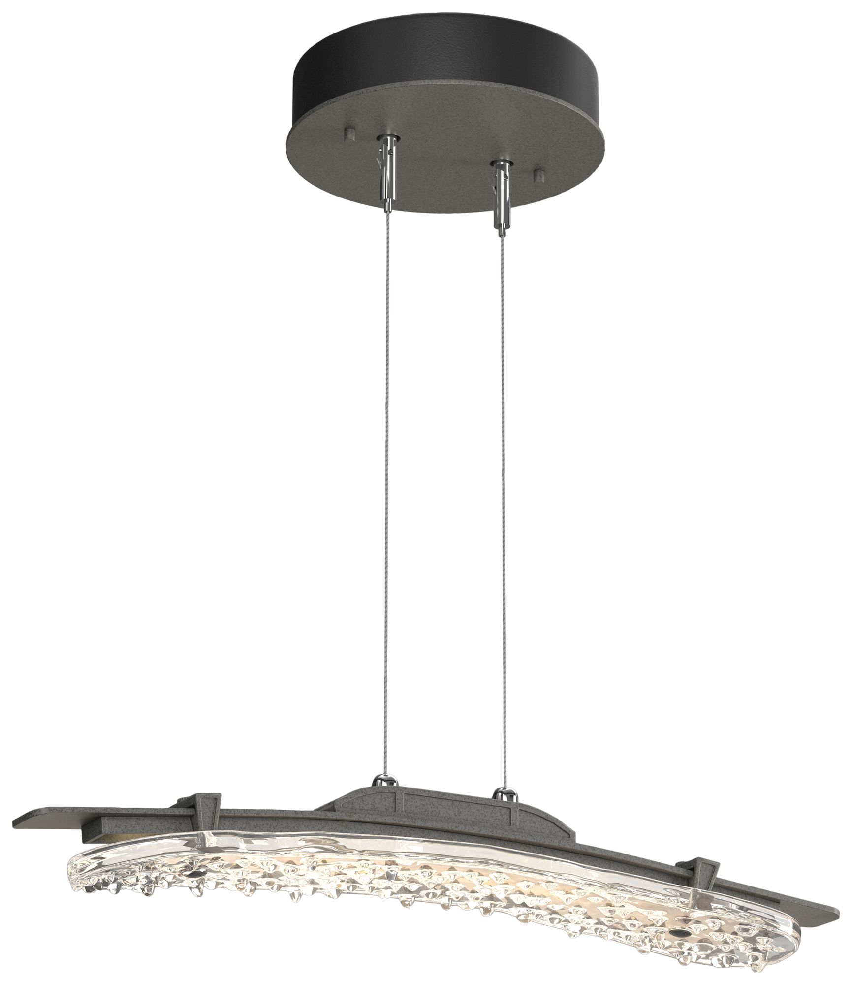 Glissade 20" Wide Natural Iron Standard LED Pendant With Clear Glass S