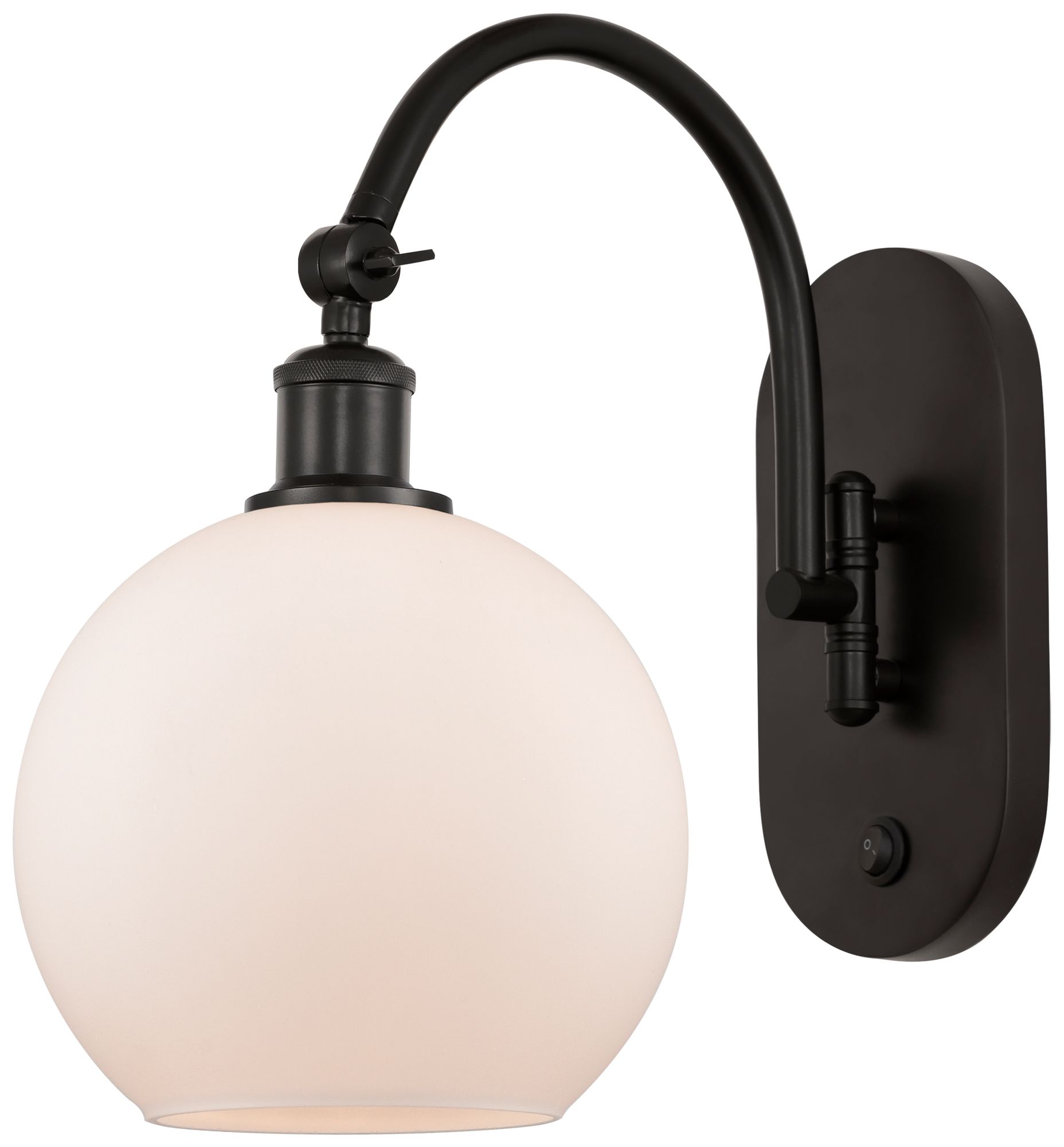 Ballston Athens 8" Incandescent Sconce- Bronze Finish - Matte White Sh