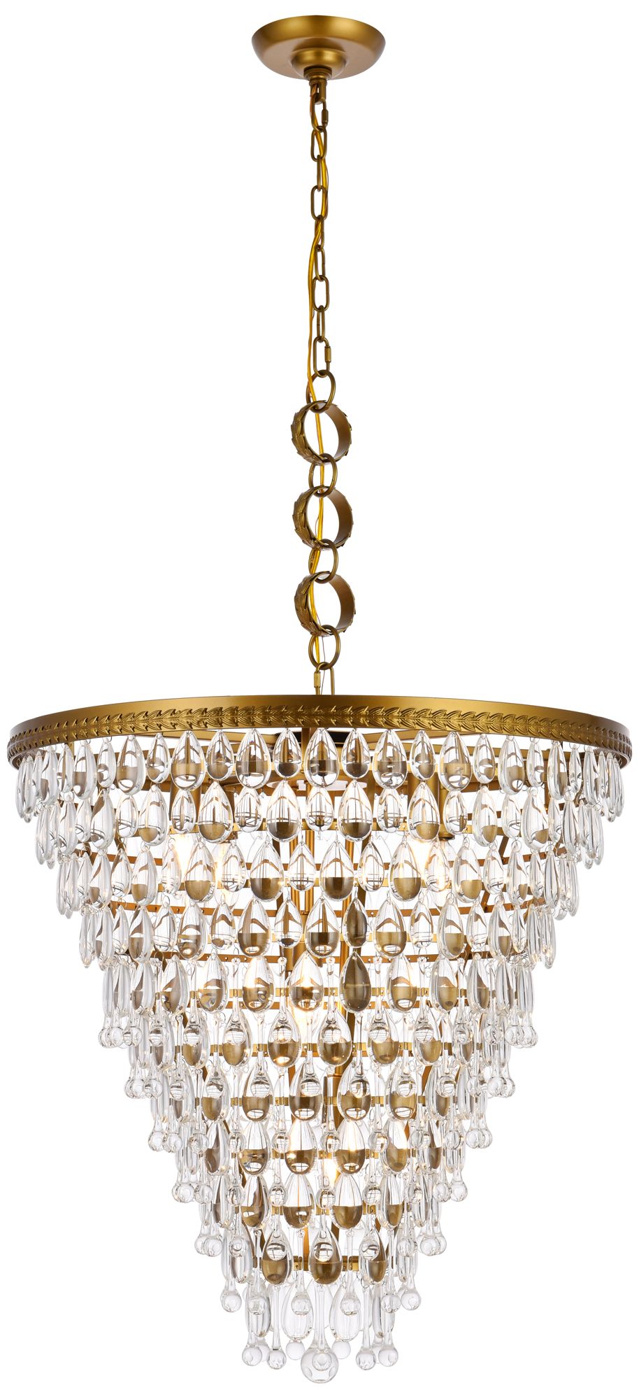 Nordic 7 Lts Brass Chandelier