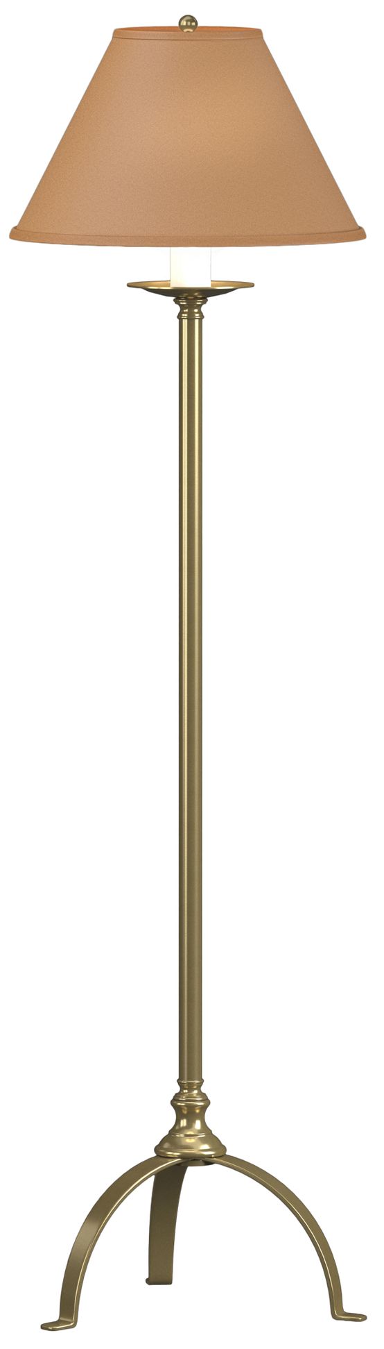 Simple Lines 58"H Modern Brass Floor Lamp With Doeskin Suede Shade