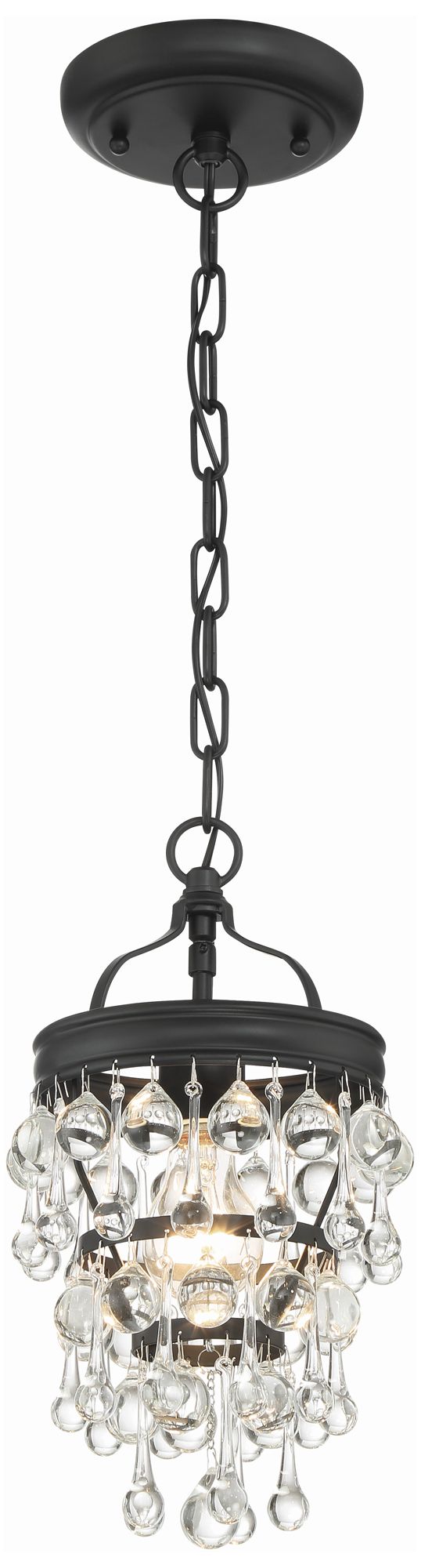 Calypso 1 Light Matte Black Mini Chandelier