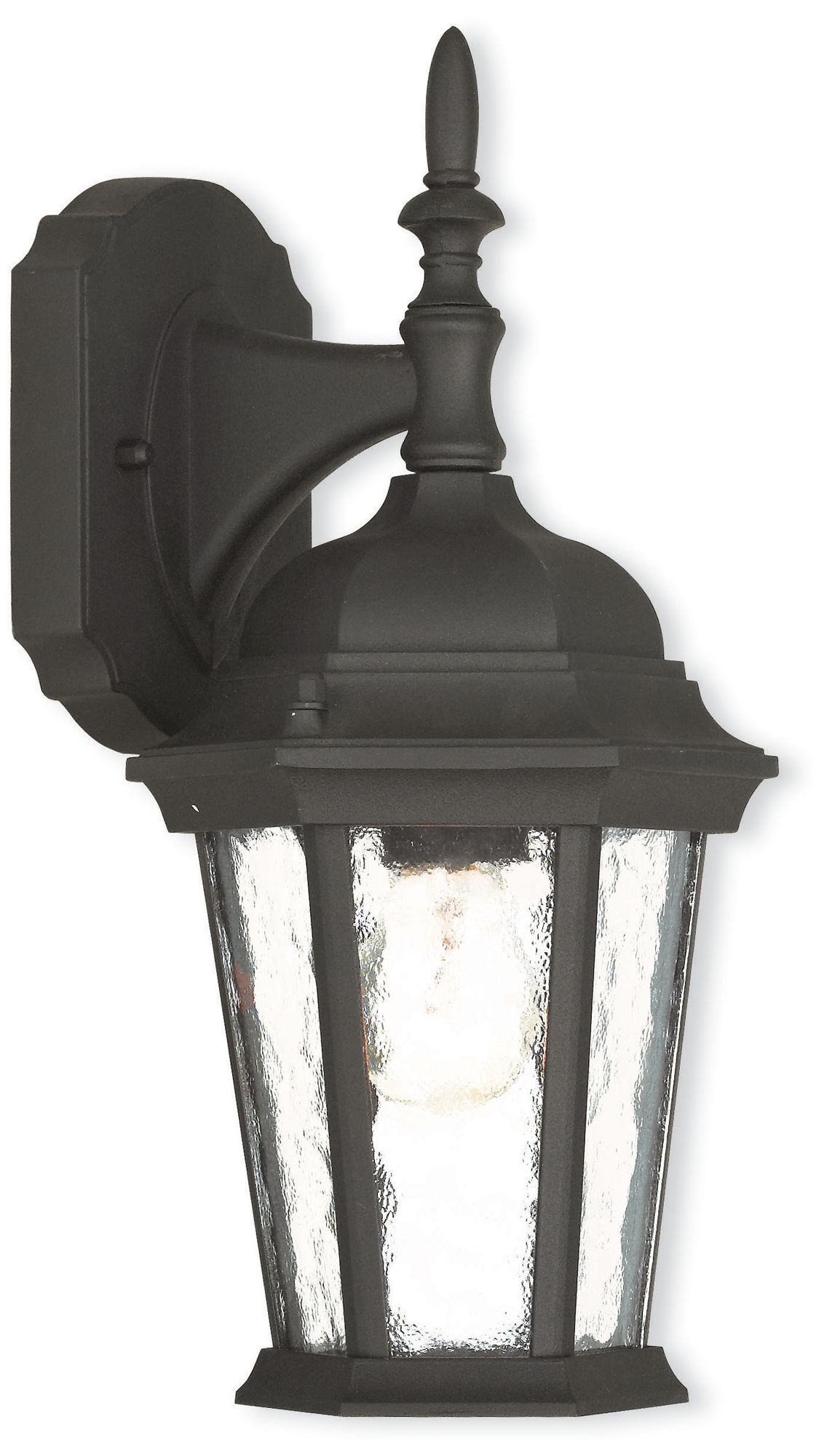 1 Light Textured Black Outdoor Wall Lantern