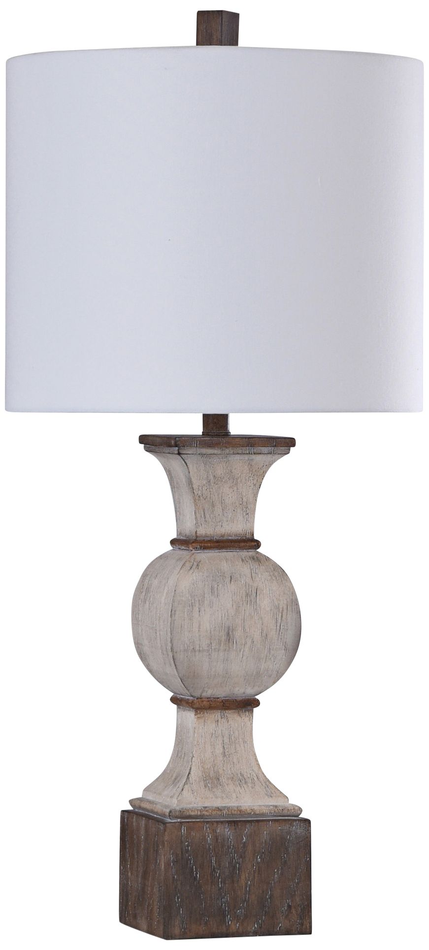 Kirkby Painted Beige and Brown Baluster Table Lamp