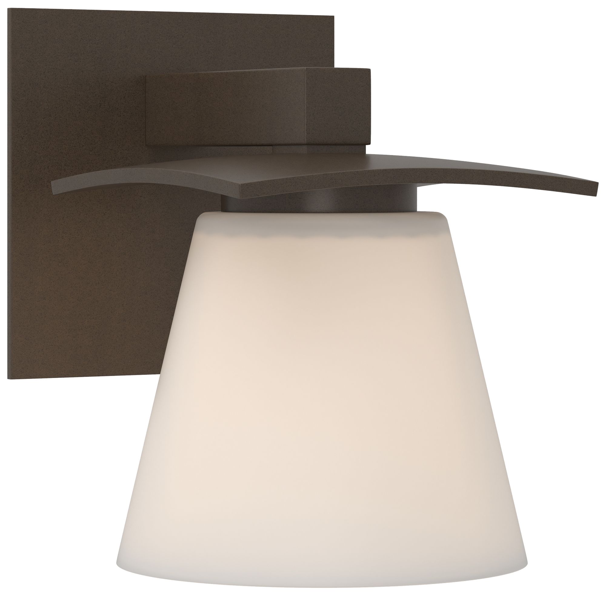 Wren 6.7" High Bronze Sconce With Opal Glass Shade