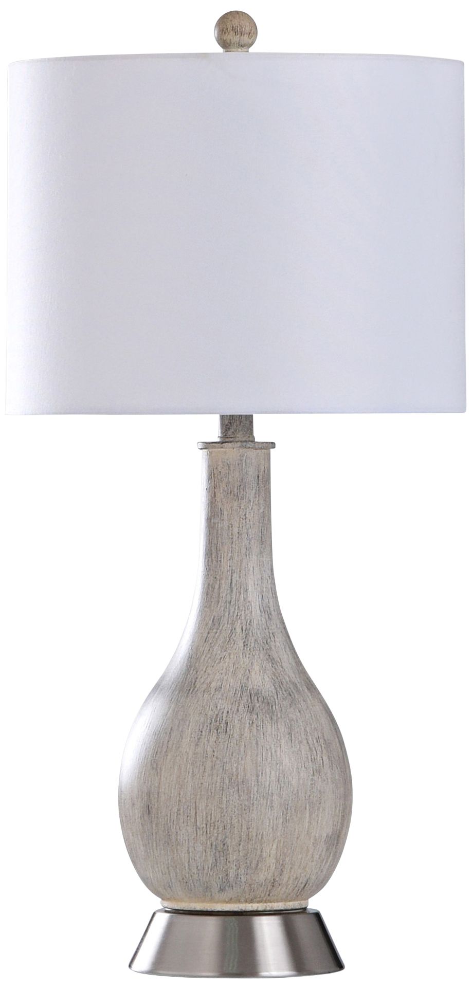 Baden Aged Egg Shell and Brushed Steel Vase Table Lamp