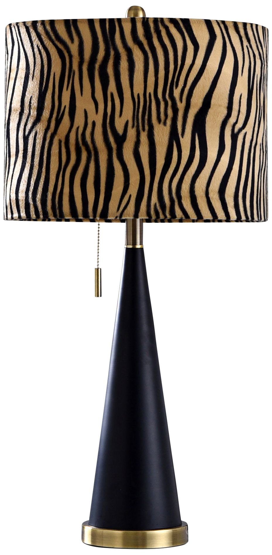 Jack Matta Black and Brass Metal Table Lamp