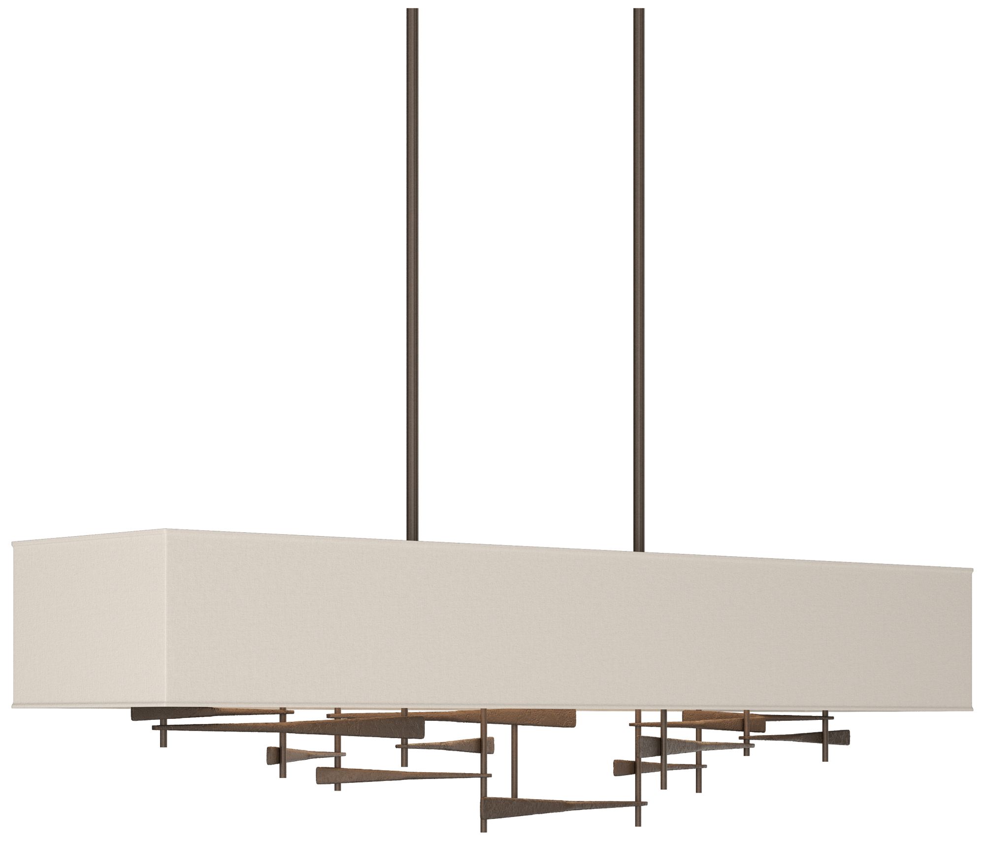 Cavaletti 42" Wide Bronze Standard Pendant With Flax Shade