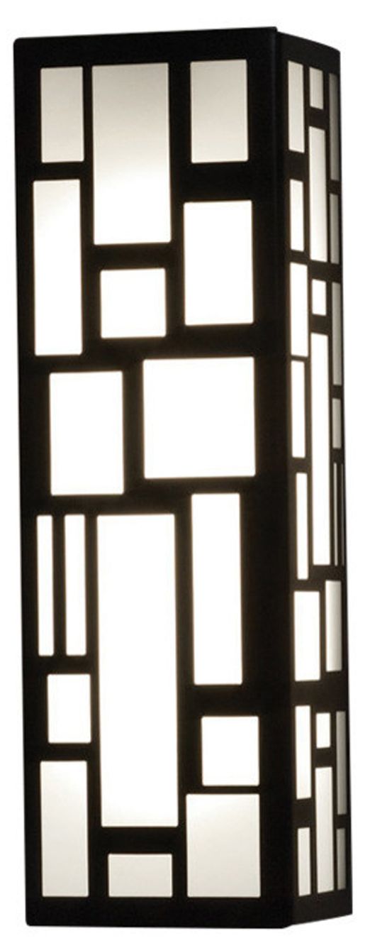 Genesis 16" High Black and Opal Acrylic Exterior Sconce LED