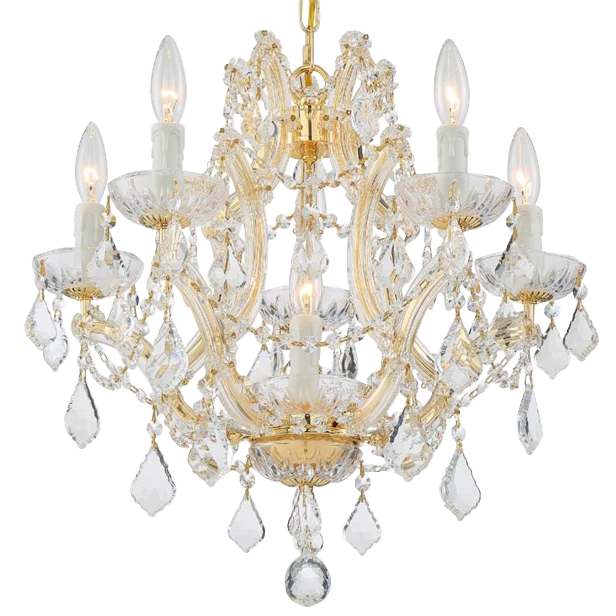 Crystorama Maria Theresa 20"W Gold 6-Light Crystal Chandelier