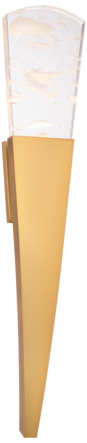 Embrace 34"H x 6.5"W 1-Light Crystal Wall Sconce in Aged Brass