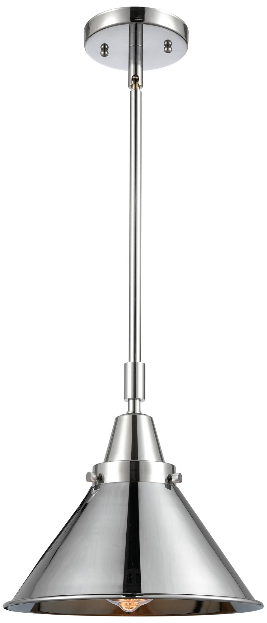 Caden Briarcliff 10"W Chrome Stem Hung Mini Pendant w/ Chrome Shade