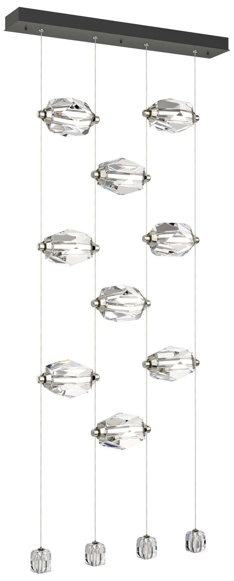 Gatsby 27.5" Wide 9-Light Crystal Black Standard LED Pendant