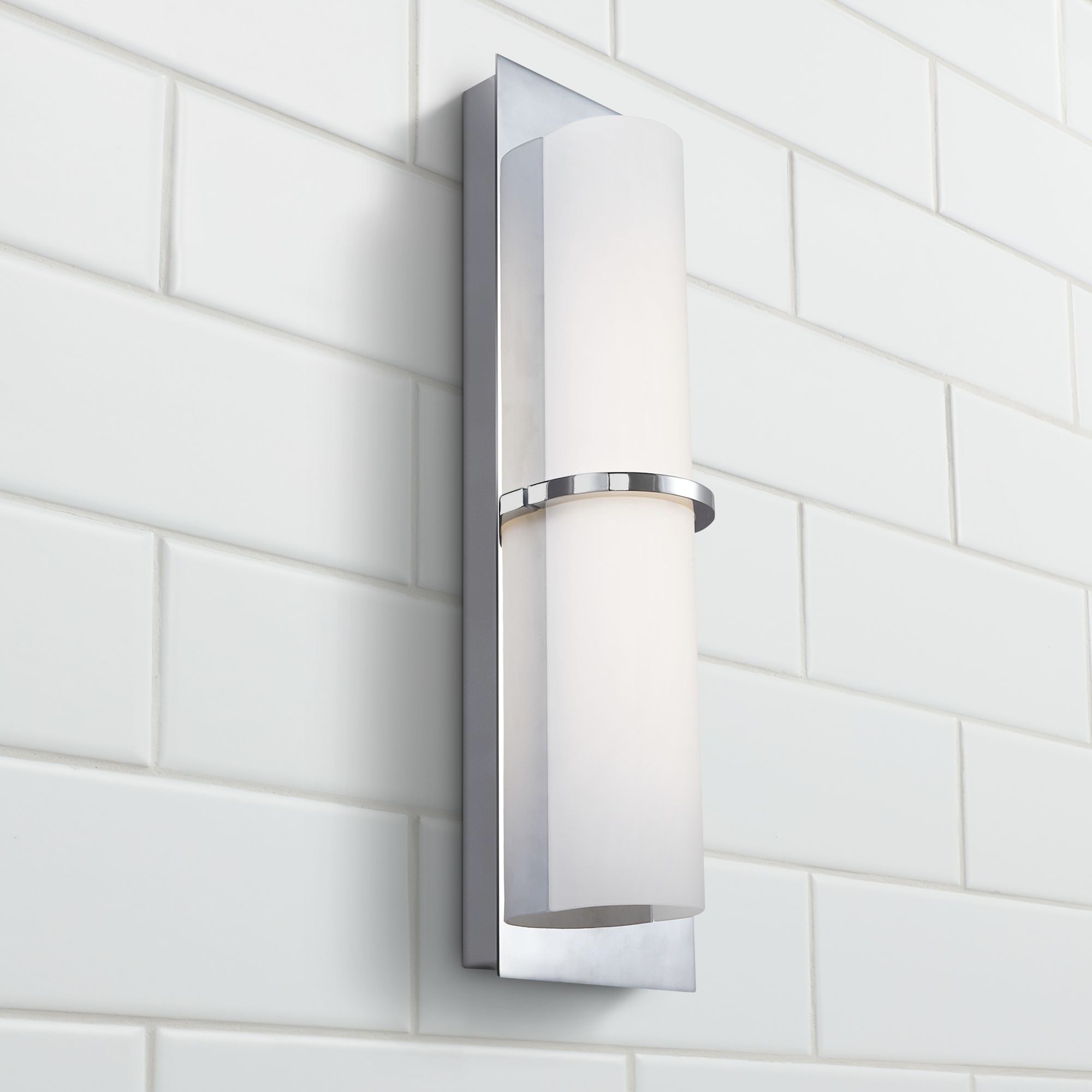 Generation Lighting Cynder 18" High Chrome LED Wall Sconce