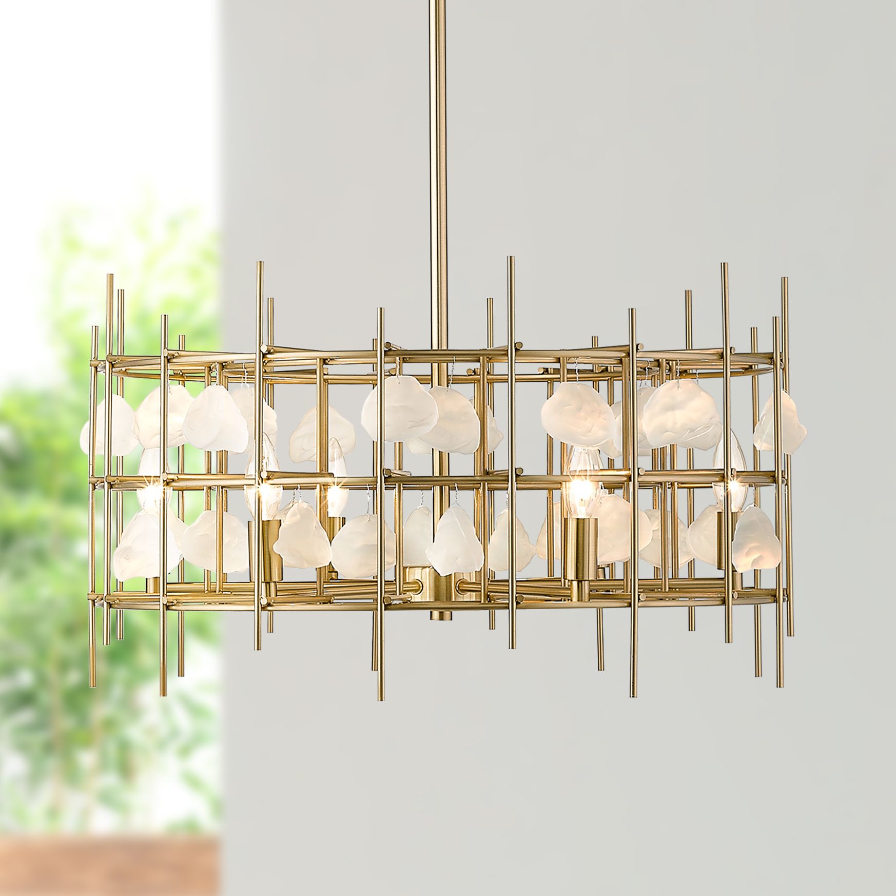 Garroway 24" Wide Aged Brass 6-Light Chandelier