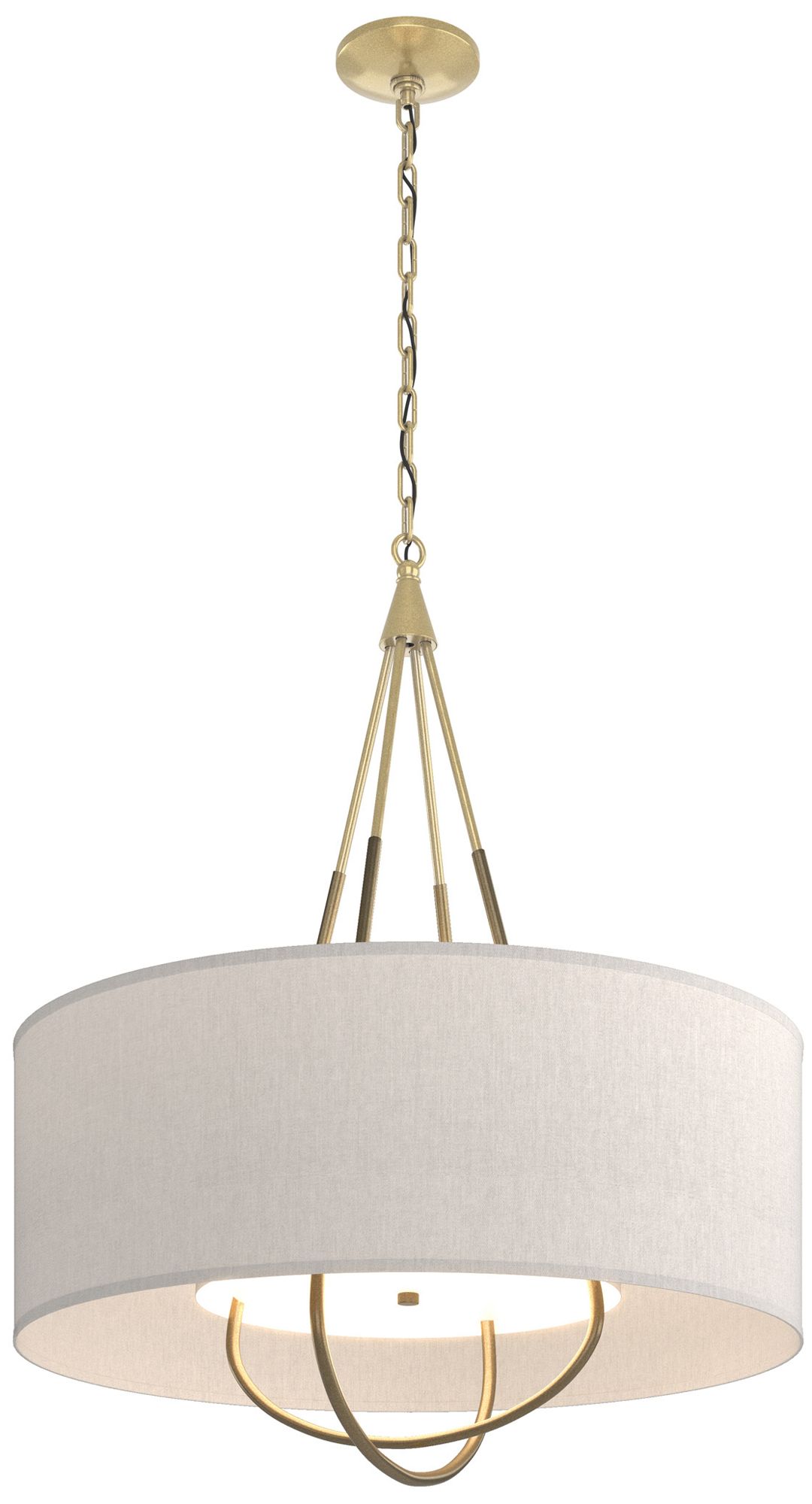 Loop Pendant - Modern Brass - Gold - Flax Shade