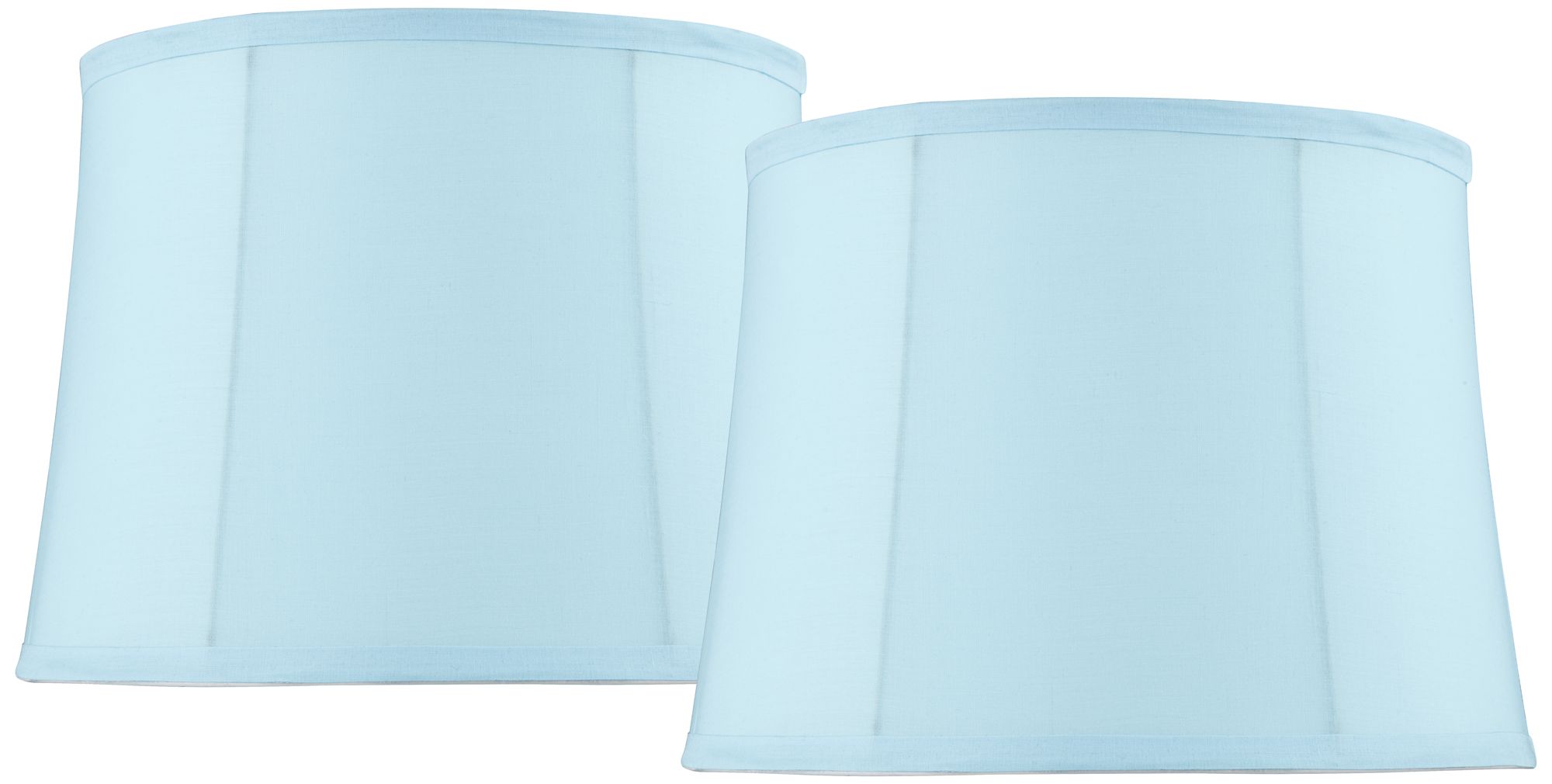 Soft Blue Drum Lamp Shades 11.5x13.5x10 (Spider) Set of 2