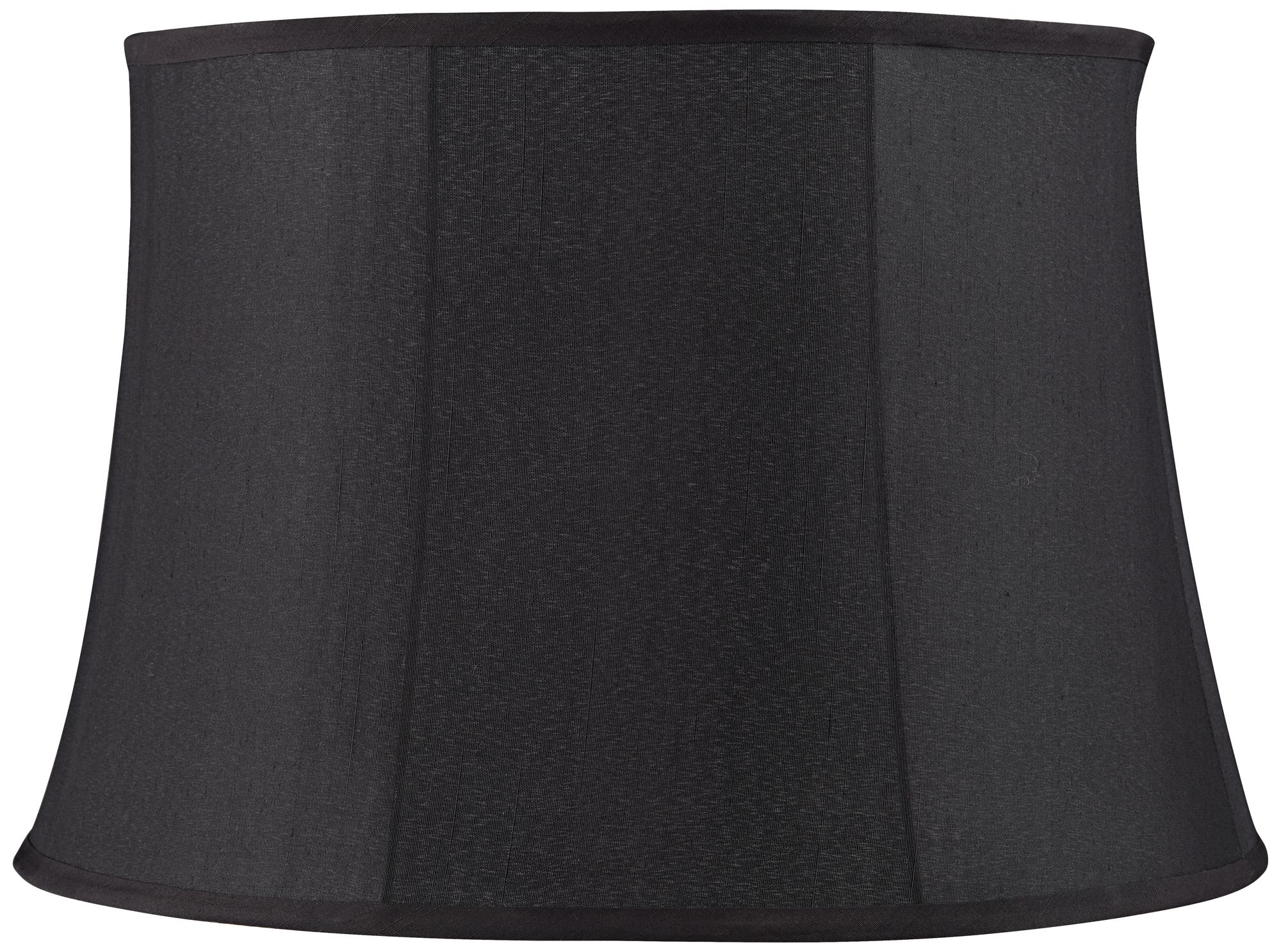 Black Faux Silk Tapered Drum Lamp Shade 15x18x12 (Spider)