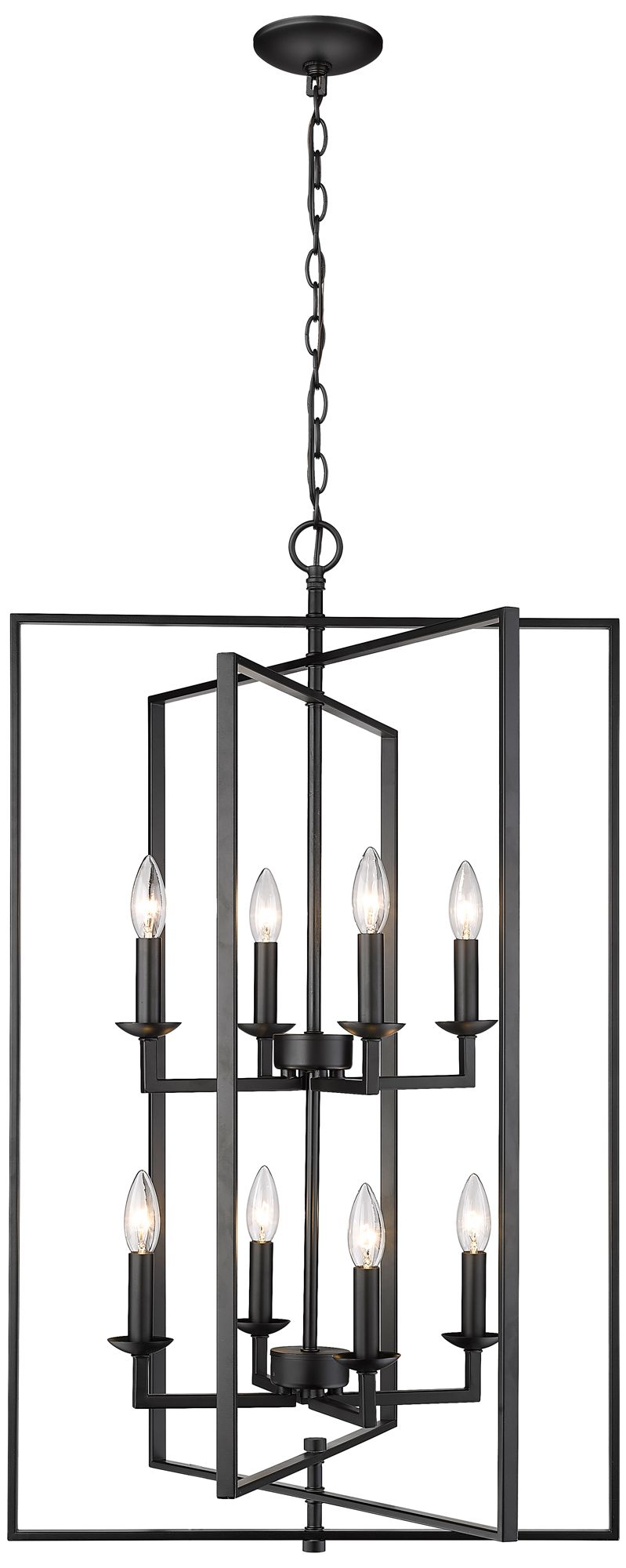 Millennium Lighting Nellis 8 Light 36" Pendant Fixture in Matte Black